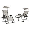 Snow Joe Bliss Hammocks Set of 2 Gravity Free Chairs w Canopy, Drink Tray, and Pillow GFC-026-2CS